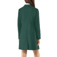 thumbnail image 3 of INSPIRE CHIC Women's Coat Solid Color Notched Lapel Single Breasted Winter Peacoat Green M, 3 of 7