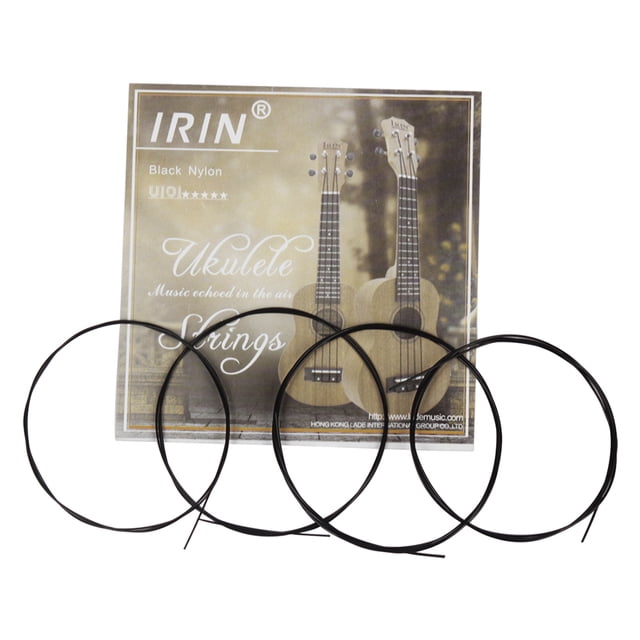 Ficelles de Ukulélé Ukulélé Uku en Nylon Noires, 4 Pcs/ensemble