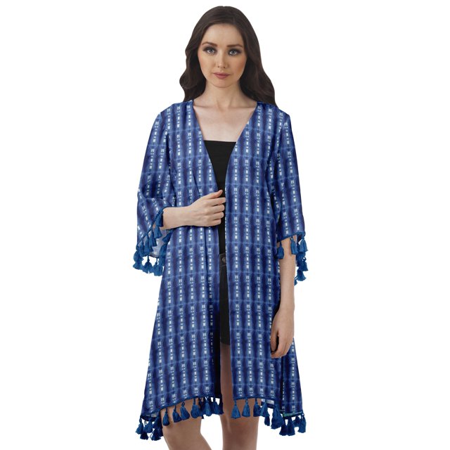 Moomaya Moss Georgette Printed Shrug Beach Cloth 3/4 Sleeve Cardigans For Women