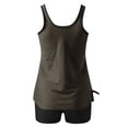 thumbnail image 5 of RKSTN Tankini Swimsuits for Women Summer Fashion Solid ColorConservative Two Piece Set Bathing Suits with Boyshorts Loose Plus Size Round Neck Sleeveless Pleated Swimsuits, 5 of 5