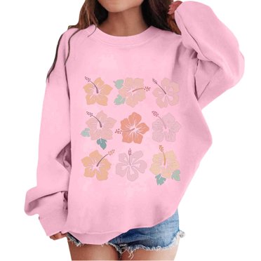 Aocisk Chandail à Capuchon pour Filles, Haut à Enfiler pour Tout-Petits, Tenue Décontractée, Rose, 5-6 Ans