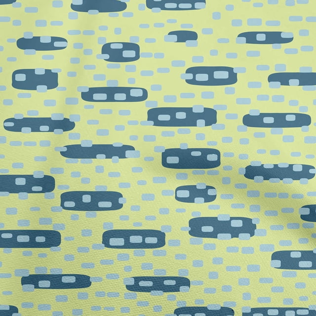 oneOone Viscose Chiffon Lime Fabric Geometric Rounded Rectangle Sewing Material Print Fabric By The Yard 42 Inch Wide