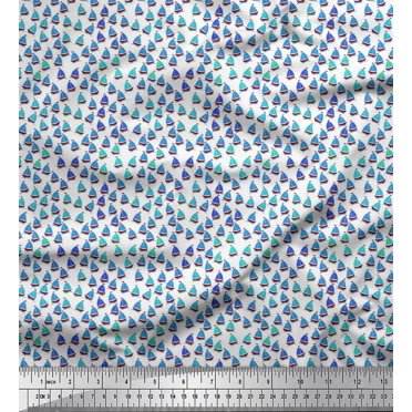 Soimoi Viscose Chiffon Fabric Sailboat Shirting Print Fabric by The Yard 42 Inch Wide
