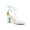 thumbnail image 1 of BLISSFUL STEP Chaussures pour Femmes à Bride Transparente à Lacets à Bout Ouvert Sandales Habillées à Talon Épais Bleu 7, 1 of 8
