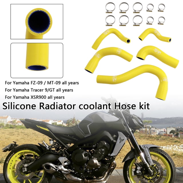 Silicone Radiator coolant Hose For Yamaha MT-09 XSR900 Tracer 9/GT all years Yellow