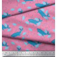thumbnail image 3 of Soimoi Moss Georgette Fabric Fishing Hook,Fish & Whale Ocean Decor Fabric Printed Yard 42 Inch Wide, 3 of 3