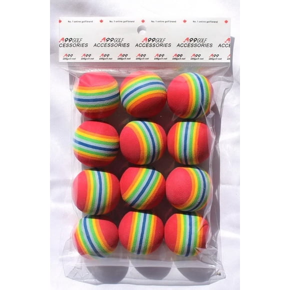Great Gift - A99 Golf Rainbow Foam Ball 12 Pcs Practice Training Balls for Driving Range, Swing Practice, Indoor Simulators, Outdoor & Home Use Floating Water Fun