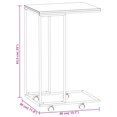 thumbnail image 4 of vidaXL Table d'Appoint avec Roulettes Noir 40x30x63,5 cm Bois Manufacturé, 4 of 4