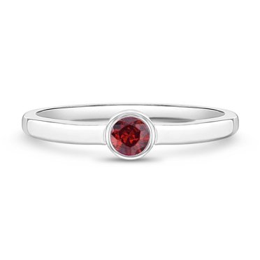 925 Sterling Silver Simulated Garnet Birthstone CZ Ring For Little Girls Size 4