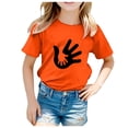 thumbnail image 1 of TZEWGL T-Shirt Graphique Décontracté Imprimé Couleur Orange Manches Courtes Col Rond pour Tout-Petits Filles Garçons Taille 12-13T, 1 of 5