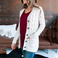 thumbnail image 3 of CHUANK Womens Boho Patchwork Cardigan Long Sleeve Open Front Knit Sweaters Coat Pockets Pink S, 3 of 7