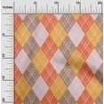 thumbnail image 2 of oneOone Rayon Orange Fabric Check Argyle Craft Projects Decor Fabric Printed By The Yard 56 Inch Wide, 2 of 4