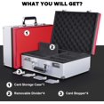 thumbnail image 3 of Trading Card Storage Box with Combination Lock, Toploader Storage Box for 3" X 4" 35pt Rigid Cards, Top Loader Storage Hard Case, Sports Card Case (Holds 600+ Toploaders, Black), 3 of 12