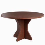 AKDSteel 47" Round Dining Table For 4–6 People, Circle Kitchen Table With Sturdy Pedestal Base For Small Dining Spaces