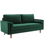 Modway Valour Performance Velvet Upholstered Tufted Sofa, green
