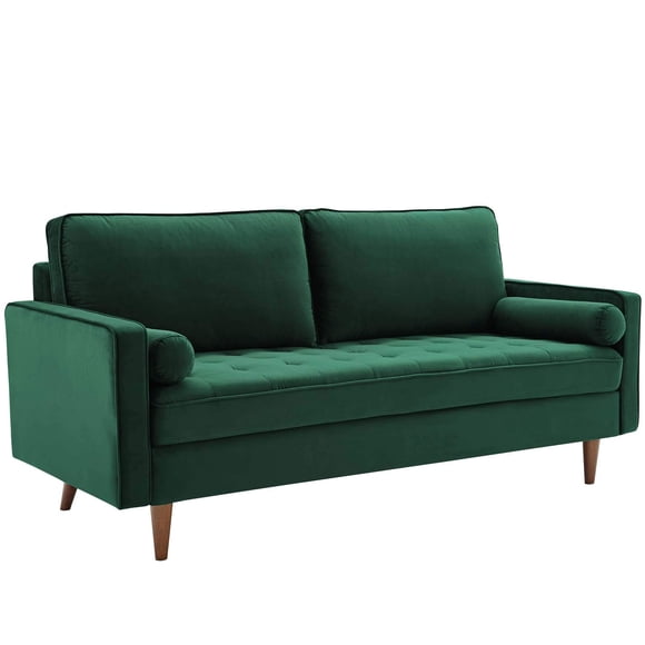 Modway Valour Performance Velvet Upholstered Tufted Sofa, green