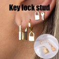thumbnail image 1 of Jusqu'à 65 % de Réduction Kit de Personnalité Style Punk Rétro Serrure à Clé Boucles d'Oreilles Pendentif Collier Bagues Boucles d'Oreilles Bijoux en Liquidation, 1 of 2