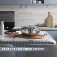thumbnail image 4 of JMYHOAM Kitchen Gadgets Deeps Fryer Pot Tempura Frying Pot with Lid 304 Stainless Steel with Temperature Control and Oil Drip Drainer Rack for Kitchen French Fries Home and Kitchen on Clearance, 4 of 7