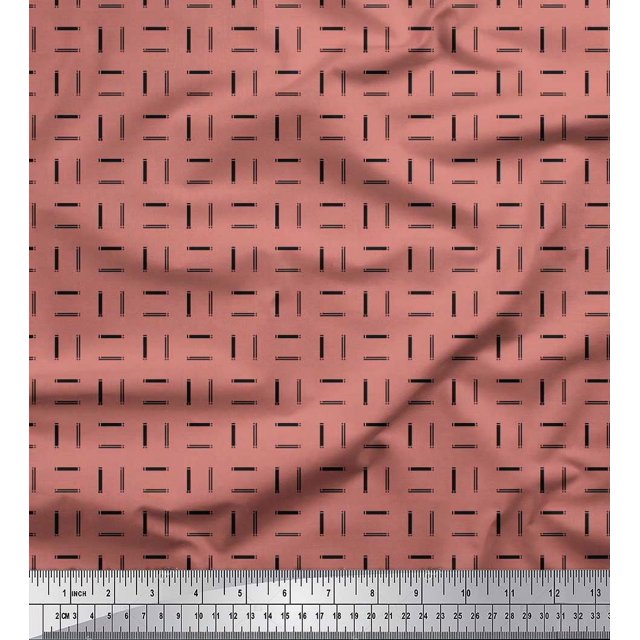 Soimoi Cotton Voile Fabric Geometric Small Printed Fabric 1 Yard 56 Inch Wide