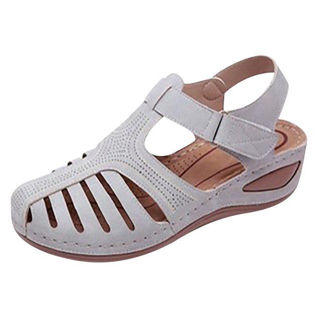 Chaussures Femme Chaussures Femme Sandales Décontractées d'Été Mode Décontractées Plates Couleur Unie à Oeillets
