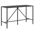 thumbnail image 2 of vidaXL 9 Piece Garden Bar Set with Cushions Black Poly Rattan, 2 of 4