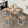 thumbnail image 2 of Giantex 5 Piece Dining Table Set,  Space-Saving Table Set for Pub, Coffee Shop, Natural, 2 of 8