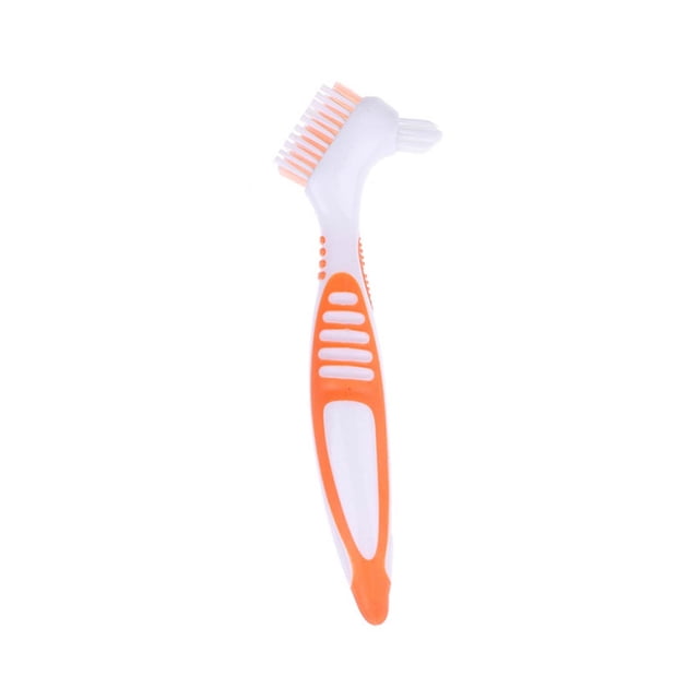 mtvxesu Manual Toothbrushes 1Pc Denture Teeth Brush Easy Grip Handle Double Sided Toothbrushes Sale