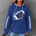 thumbnail image 2 of Rbaofujie Chandails d'Automne pour Femmes Chandails Décontractés à Manches Longues à Col Rond pour Femmes Chandails pour Dames Hauts Blouse Chandail à Capuchon Uni Bleu Chandails à Capuchon pour Femmes, 2 of 4