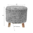 thumbnail image 3 of Handwoven Pouf Wooden Stand Light Grey, 3 of 4