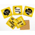 thumbnail image 2 of Inkdotpot Set of 6 Drink Coasters Easy Clean 4-inch SquareCoastersCork Base-Reusable- Quotes, 2 of 8