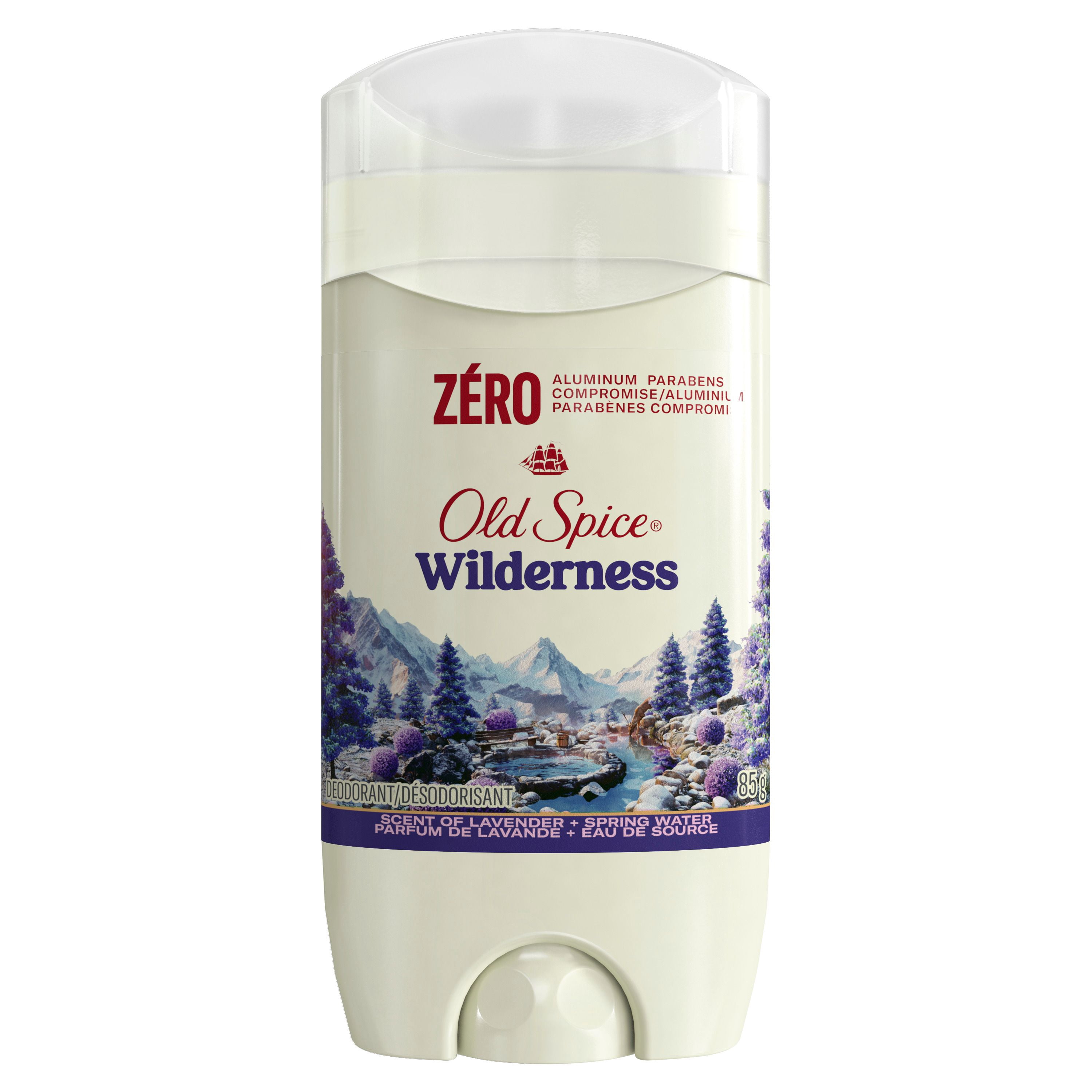 Désodorisant Old Spice pour hommes au parfum Wilderness, fraîcheur longue durée 24 heures sur 24, 7 jours sur 7, sans aluminium