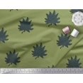 thumbnail image 2 of Soimoi Polyester Crepe Fabric Leaves Block Printed Fabric 1 Yard 42 Inch Wide, 2 of 5