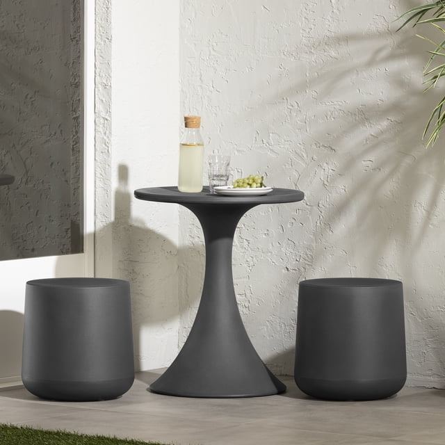 South Shore Dalya Table and Stools Bistro Set, in Dark Gray
