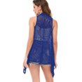 thumbnail image 3 of Womens Sleeveless Open Front Crochet Shawl Cardigan Bikini Cover Up, 3 of 5