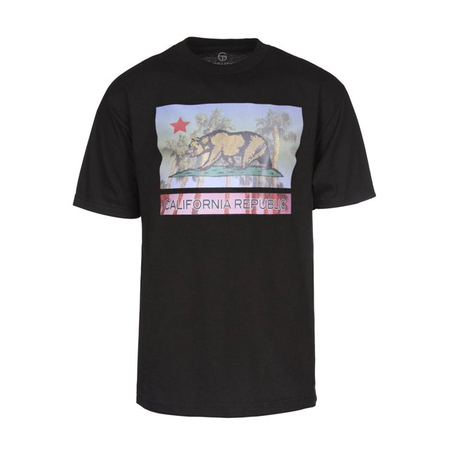 California Pride Mens Short-Sleeve T-Shirts - California Republic Palm Trees - Small