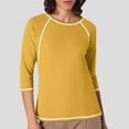thumbnail image 2 of JIRNDf Chemises pour Femmes Hauts d'Été Tendance Manches Longues Col Rond Drôle Squelette Imprimé Coupe Ajustée T-Shirt Tunique T-Shirt pour Femmes Blouse Décontractée Jaune m, 2 of 5