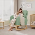 thumbnail image 2 of BeesClover Nursery Rocking Chair, Modern Glider with High Backrest and Sturdy Wooden Legs, Comfortable Accent Rocker for Living Room, Bedroom, Nursery Furniture, Easy Assembly, 2 of 8