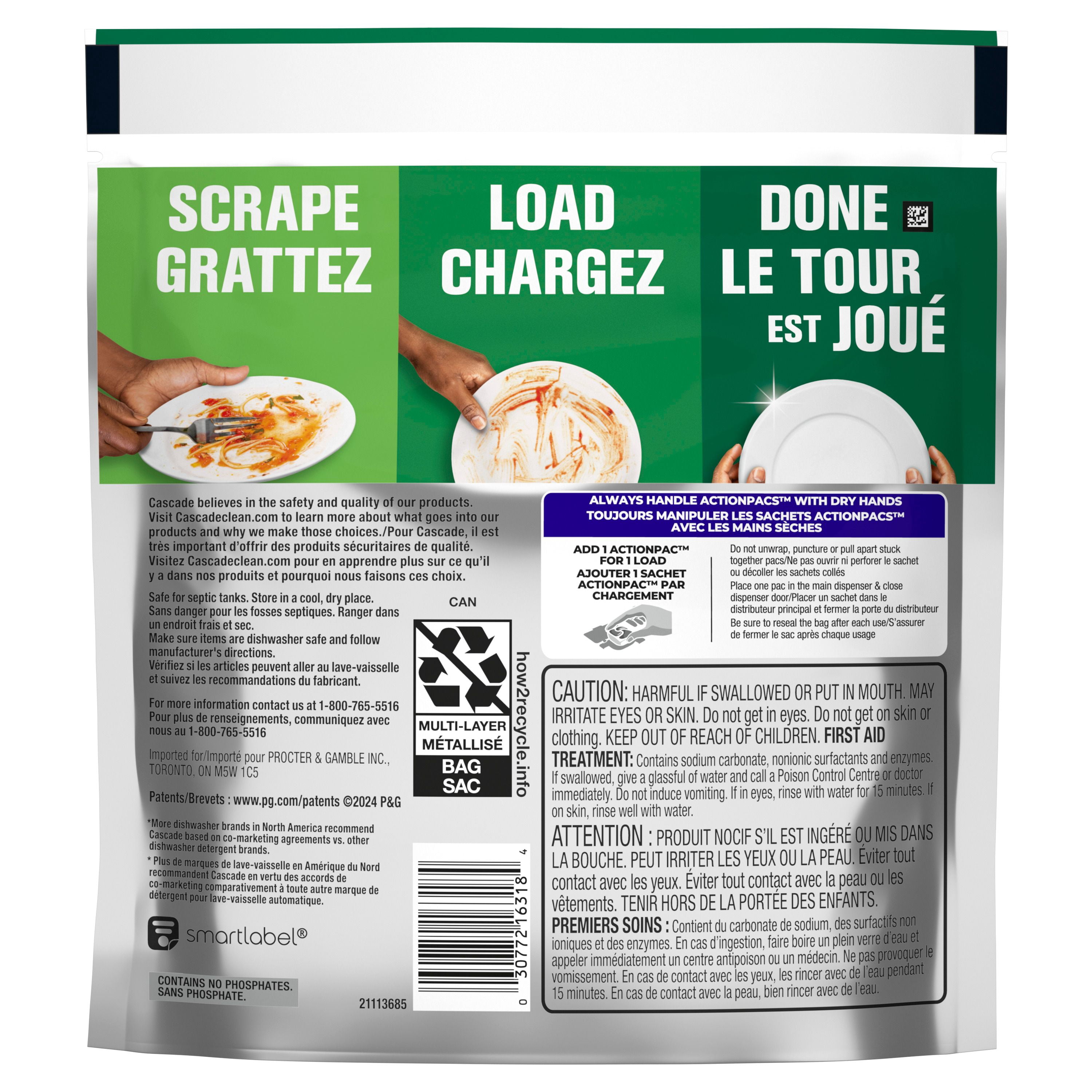 Cascade Platinum Pastilles pour Lave-Vaisselle, Détergent pour Lave-Vaisselle, Savon Détergent pour Vaisselle, Frais 13CT