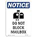 thumbnail image 3 of SignMission OS-NS-D-35-V-11082 Signe d'Avertissement OSHA - Ne Pas Bloquer le Signe de Boîte aux Lettres avec Symbole, 3 of 4