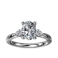 thumbnail image 1 of 0.70 Carat Excellent Oval Shape Genuine Diamond Latest Design Three Stone Engagement Ring for Ladies Solid 18K White Gold Size 7.5, 1 of 8