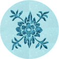 thumbnail image 1 of Ahgly Company Tapis d'Intérieur Lavable en Machine Carré Transitionnel Bleu Électrique, 3 Pieds Carré, 1 of 7