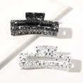 thumbnail image 2 of 2 Pack Hair Claw Clips Tortoise Barrettes Rectangle Shape Clips Fashion Colorful Hair Clips 2.17 Inch Sequins Hair Jaw Clips Matte Rectangle Nonslip Clip, 2 of 4