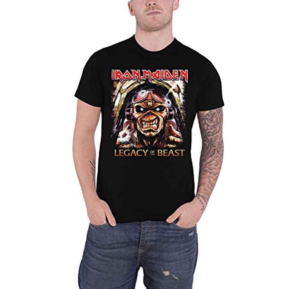 Iron Maiden T-Shirt Legacy Of The Beast As High Logo Officiel pour Hommes Noir Taille TG