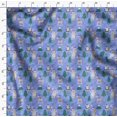 thumbnail image 4 of Soimoi Blue Poly Georgette Fabric Bear & Reindeer Cartoon Print Sewing Fabric Yard 52 Inch Wide, 4 of 5