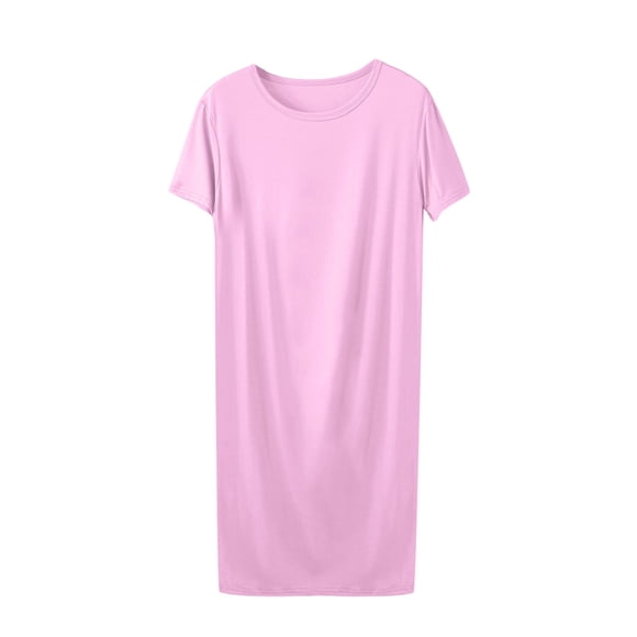 Yuyuzo Ekouaer Womens Nightgowns for Women Short Sleeves V Neck Sleepwear Plus Size Sleepshirt Short Nightshirt Tshirts Dress S-XXL