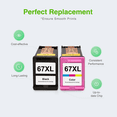 thumbnail image 4 of 67 Ink Compatible for HP 67 Ink Printer Cartridges for 67XL HP Ink Cartridge DeskJet 2752e 2855e, 4 of 8