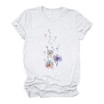 thumbnail image 3 of RKSTN Hauts d'Été pour Femmes 2023 Tendance Décontracté T-Shirt Imprimé Pissenlit Col Rond Manches Courtes Chandail Blouse T-Shirts, 3 of 5
