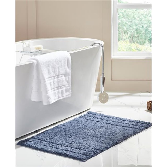 Olivia Gray RGE083150 24 x 36 in. Erin Cotton Bath Rug, Slate Blue