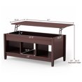 thumbnail image 4 of Giantex Lift Top Coffee Table with Hidden Storage Compartment and 3 Open Shelves, Brown, 4 of 8