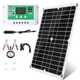 thumbnail image 1 of 18V/25W Monocrystalline Solar Panel Kit Dual USB Phone Charger Outdoor Camping Power Bank Waterproof with 12/24V 60A PWM Solar Charge Controller for RV Marine Boat Off Grid System, 1 of 8
